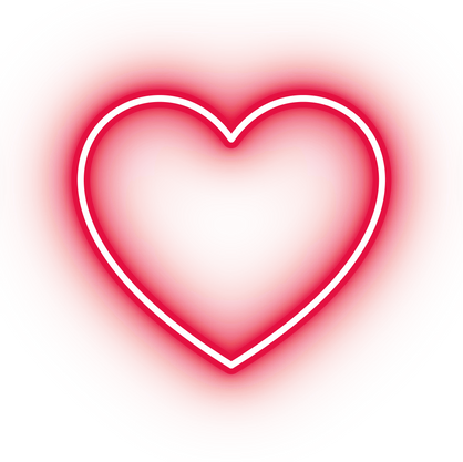 Neon red love heart icon